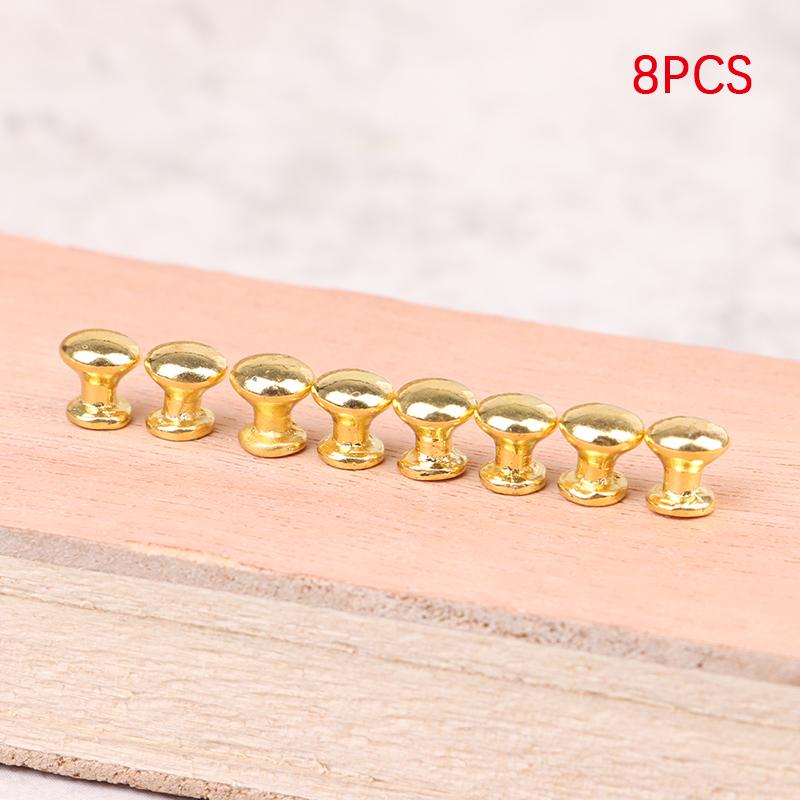 8 шт. 1:12 Миниатюрных дверных ручек ручек ящика ручек стола шкафа круглых ручек моделей мебели декора игрушек для кукольного домика