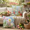1/4pcs Spring Wildflower Throw Pillow Covers  2D Flat Printed Floral Cushion Cases For Sofa Bedroom Living Room Decor
