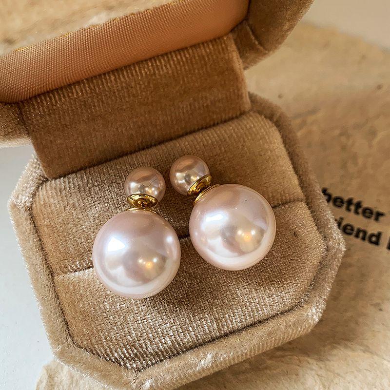 

Accessible Luxury Fancy Micro-Inlaid White Pearl Earrings for Women Niche Style Unique Earrings 2025 New Arrival Best Selling Earrings Eardrops Double-sided White Pearl (front and rear)