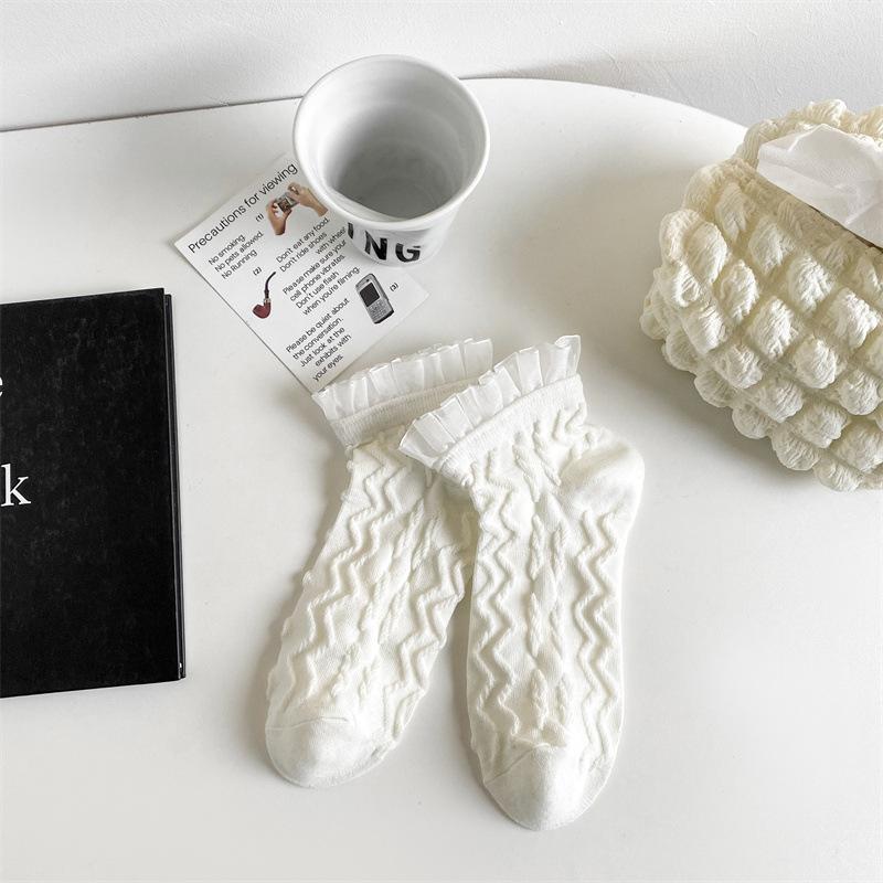 

Japanese College Wind Socks Women S Sweet Bow Cotton Socks Lace Lace Girl Boat Socks Lolita Women S Socks one size fits all