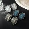 SHIXIN Vintage Irregular Resin Stud Earrings for Women Luxury Summer Bohemian Acrylic Earring Valentine's Day Jewelry Accessory