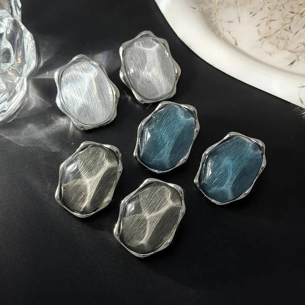 SHIXIN Vintage Irregular Resin Stud Earrings for Women Luxury Summer Bohemian Acrylic Earring Valentine's Day Jewelry Accessory