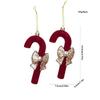2PCS Wine Red Color Christmas Ornament Flocked Surface Xmas Decor Hanging Pendant  Holiday Party
