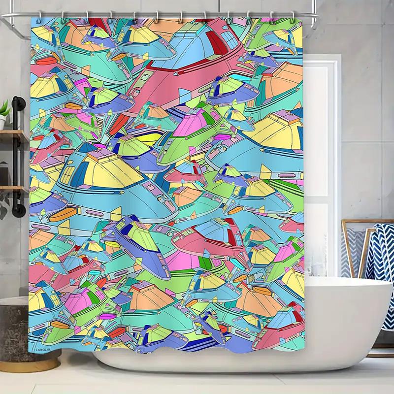 

Abstract Art Shower Curtain Modern Geometric Pattern Bathroom Decor Washable Fabric Waterproof Liner For Home W60H190(CM)-1 Pcs