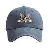 Baseball Hat Cat Printed Adjustable Washed Cotton Baseball Cap Retro