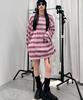 WEGO Figments Ombre Striped Knit Long Sleeve Big Spring Korean Oversized Size Red Top, Sweater, Size, Outfit, Streetwear, Style, Silhouette, Gift,
