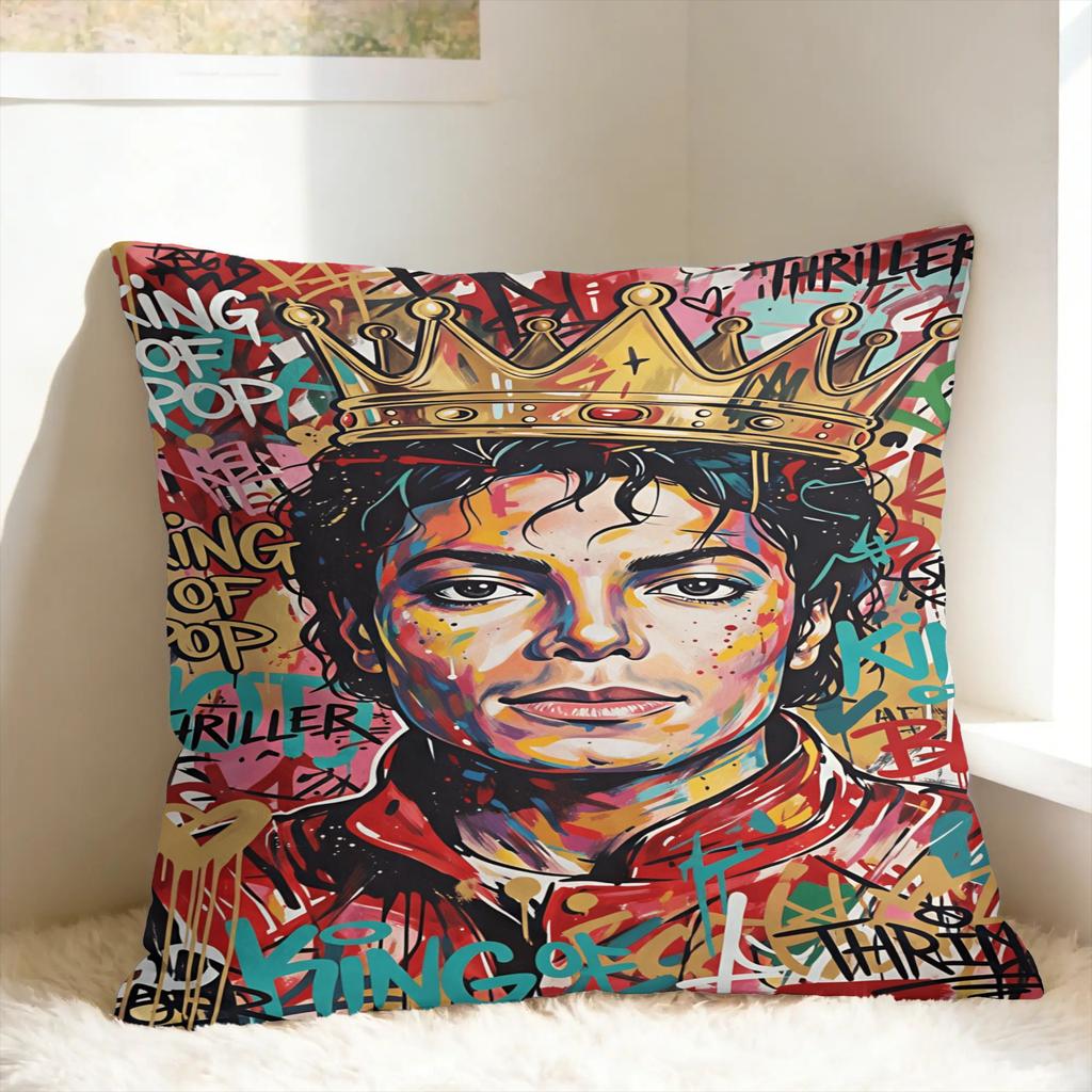 Pillow Cover MJ King Of Pop M-Michael J-jackson Novelty Pillow Case For Living Room Chair Pillowcases