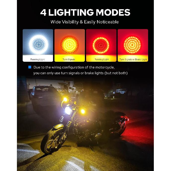 Benlari 1157 LED Turn Signals Front Rear 81 LED Lights Super Bright 1156 Bulbs Lens Kit 1986-2024 Compatible For Harley Davidson Touring Dyna Softail