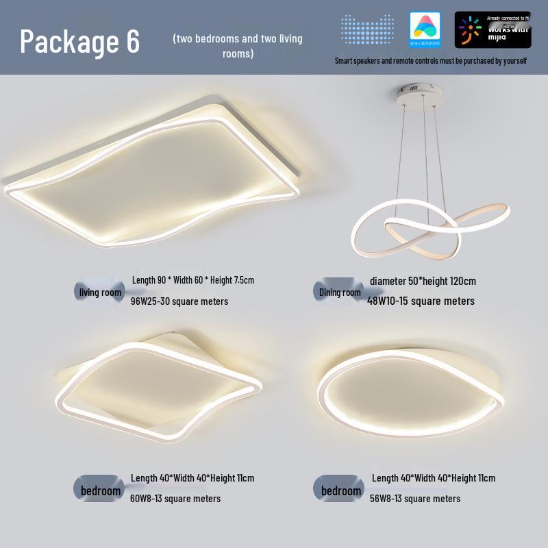 Modern Minimalist Ceiling Light Package with Smart Home Integration for Whole House