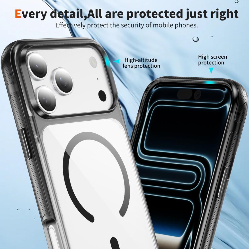 Crystal Clear Magnetic Phone Case With Anti Slip Texture Raised Camera Protection Compatible With iPhone 12 To 17 Pro Max Wireless Charging Support