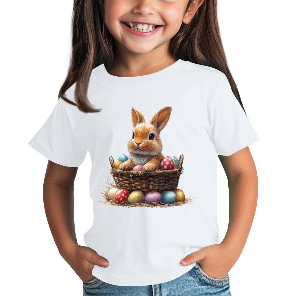 Barn Kortärmad Hals T-shirt Djurmönster Vardaglig Topp