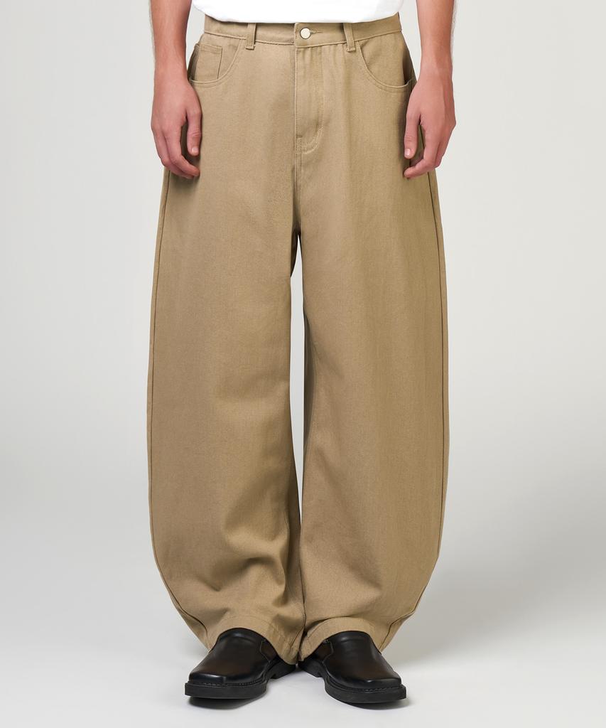 UNTAPPED STUDIO [2Pack] Washed Curved Wide Cotton Pants 4 Colors