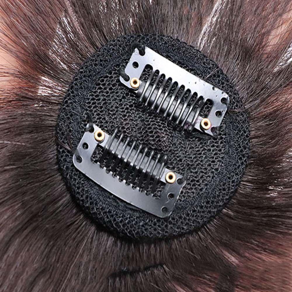 White Hair Top Side Women Wig Hair Pad Clip Synthetic Wig Pads Hair Pieces Seamless Hair Pads