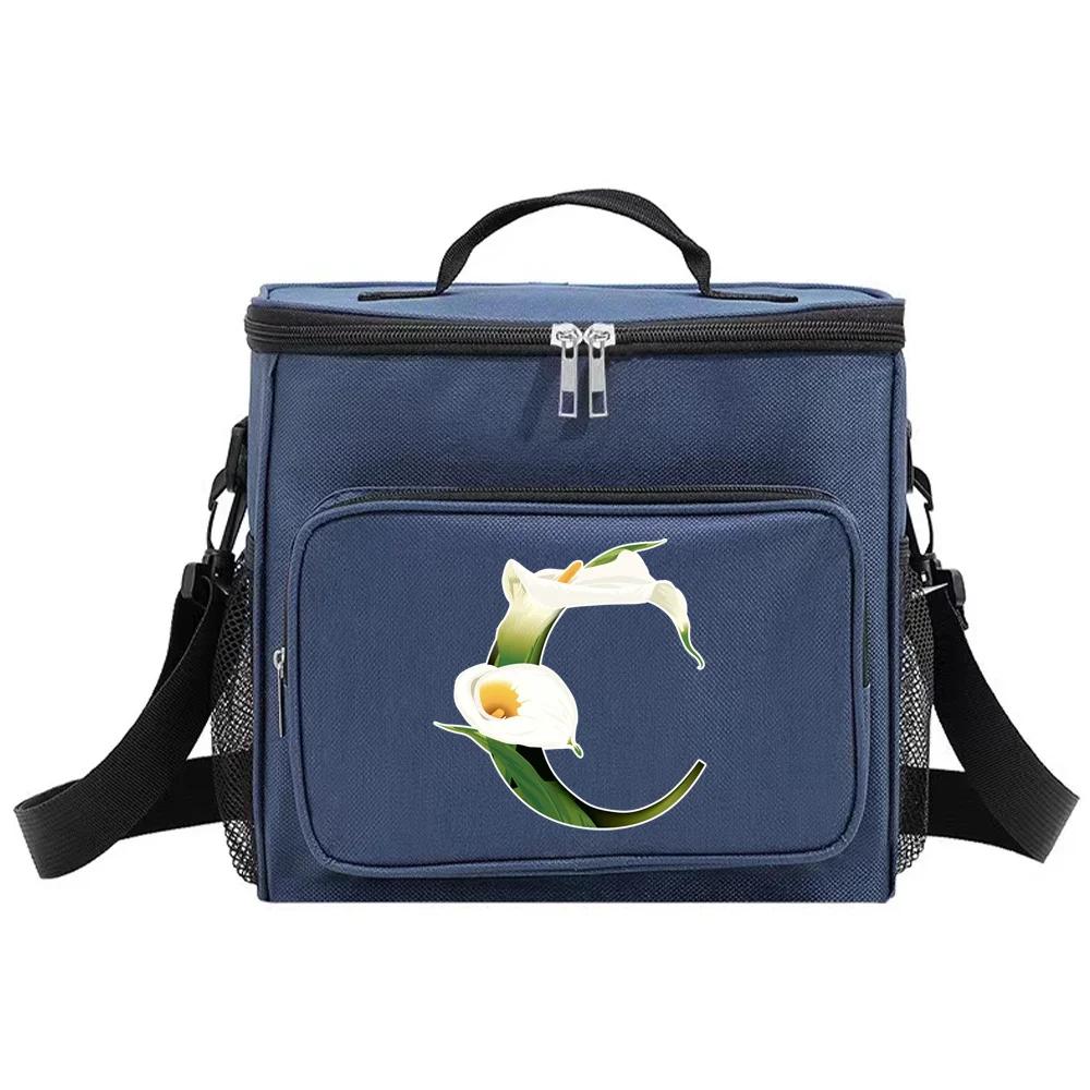 Mittagessenbox Isolierte Lunchtaschen Tragbare Handtasche Wasserdichte Organizer-Tasche Thermokühlbox Lebensmittelaufbewahrungsboxen Blumenfarbserie