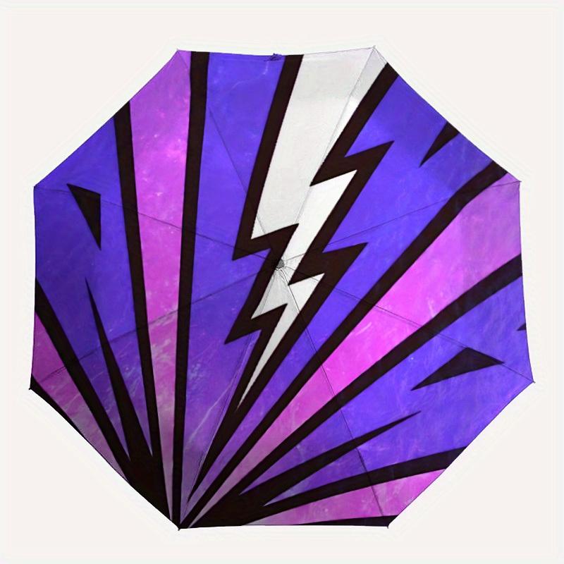 1pc Lightning Bolt Automatic Opening/closing umbrella, Reinforced 8-Rib Construction, Compact Travel Umbrella yy250808153