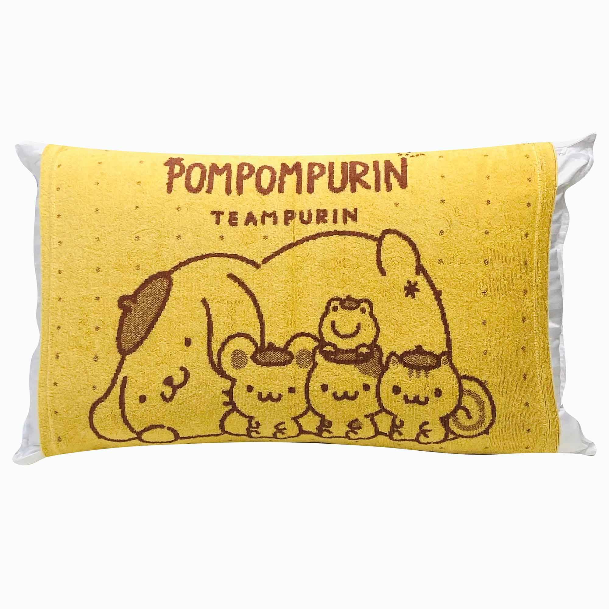 

MORIPiLO Sanrio Pompompurin Terry Fabric Pillowcase and Stretchy 43x63cm 35x50cm Suitable for Parents and Cute Plush Sanrio Morishita Pillow (Soft