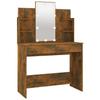 Makeup Table with LED Smoked Oak 96x40x142 Cm