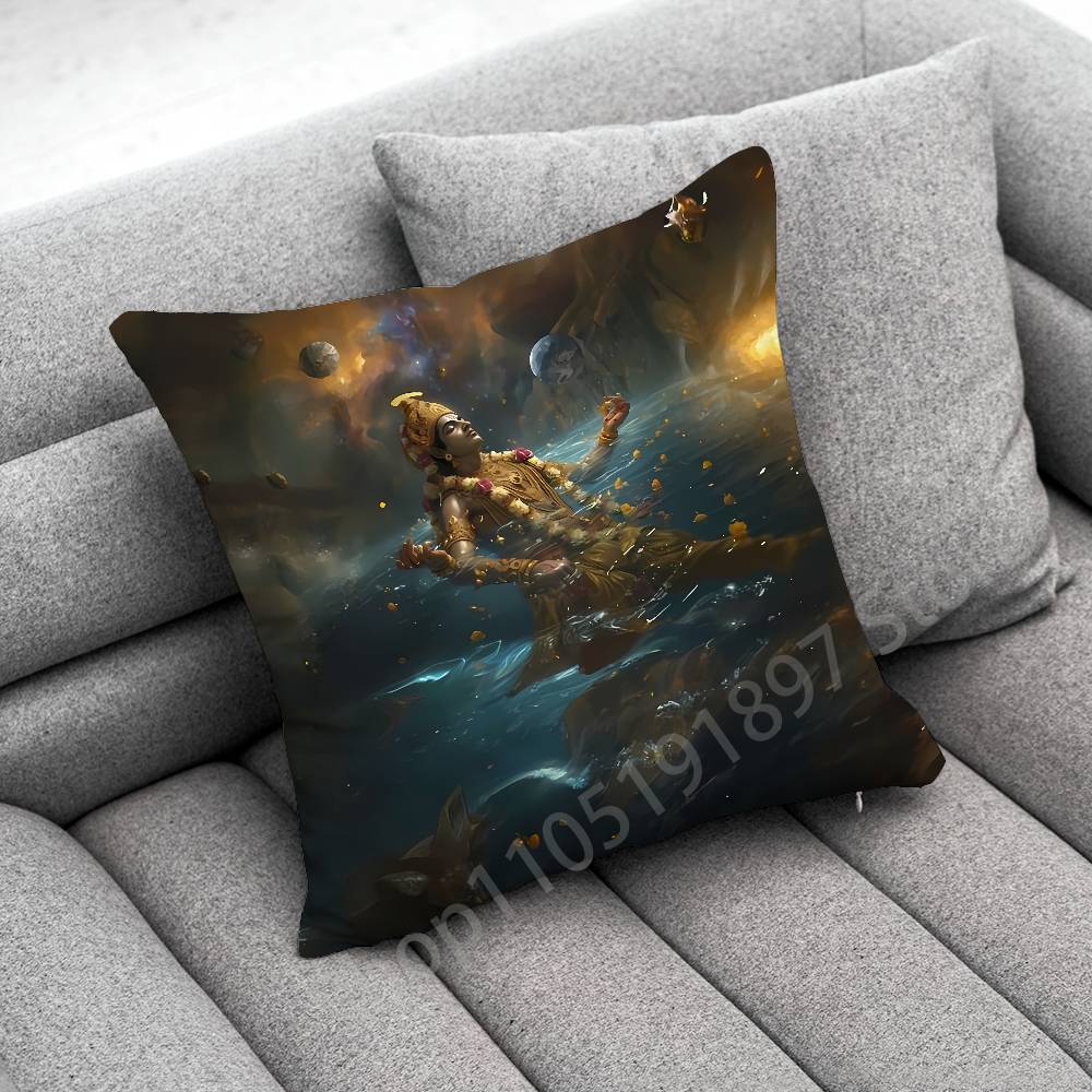 Indie Pán Šiva Brahma Višnu Povlak na polštář Pro 55x55cm 40x40cm 45x45cm 50x50cm 30x30cm Čtvercový kancelářský povlak na polštář