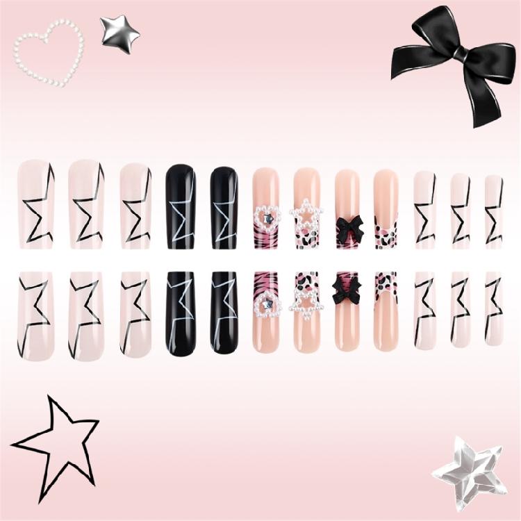 24 Pezzi Stelle Adesive per Unghie Cuore Unghia Artificiale 3D Fiocchi Unghia Finta Unghia Press-On Lucida Unghia Anatra per Donna Ragazze