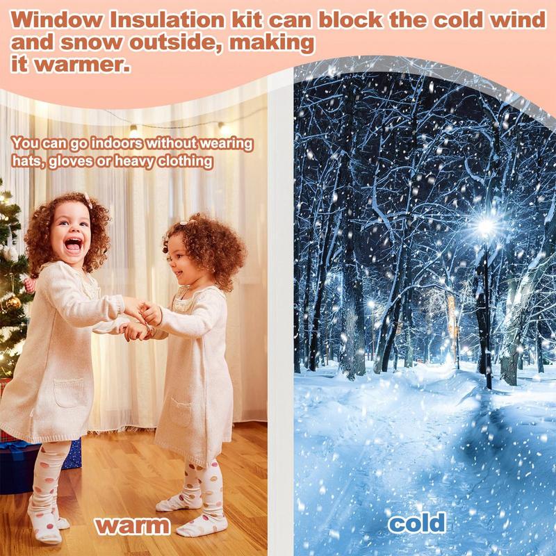 Window Insulation Kit Clear Window Film For Cold Weather Window Insulation Cover For Aluminum Window Frames Sliding Windows