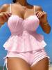 2024 Sexy Set Tankini Push Up Solido con Bretelle Costume da Bagno Donna Vita Alta Costumi da Bagno Schiena Nuda Abito da Bagno da Spiaggia Bikini Bianchi