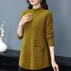 Women's Fall/Winter Loose-Fitting, Slimming Knit Sweater—Mid-Length, Round-Neck, for Layering or Wearing On Its Own
