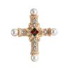 New design cross brooch retro court baroque suit coat corsage pin jewelry