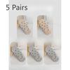 5 Pairs of  Women's Summer Thin Bow Mesh with A Shallow Mouth and Invisible Breathable Boat Socks