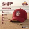 Patriotic Baseball Cap - 250Th Anniversary Commemorative Print, Unisex Adjustable Polyester Black Curved Brim Outdoor Sports Daily Wear Baseball Hat,