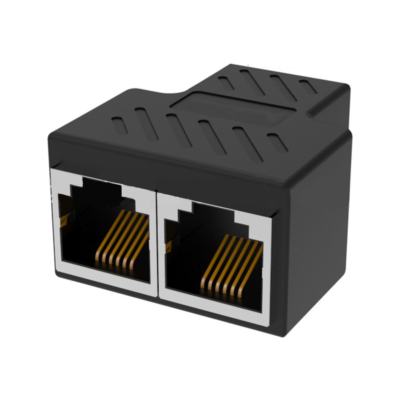 

RJ11 Wall Adapter Double Phone Line Splitter Wall Plug 1 to 2 Modular Converters Adapter for Office Home Phone System чорний