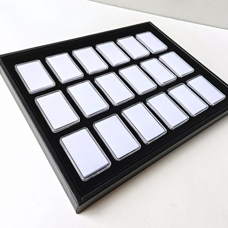 Tall Rectangular Organizers Box For Loose Stone Samples Waterproof PU Material Jewelry Showcase
