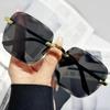 Vintage Frameless Sunglasses New Summer Sun Visors Square Sunglasses for Woman Lenses UV400 Women Sunglasses
