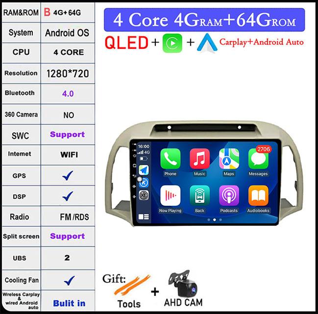 QLED Screen DSP For Nissan March 2002 - 2010 Android 14 Car Radio GPS Multimedia Video Player Stereo Navigation