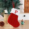 Christmas Socks Knitting Red Snowflake Alphabet Letters Christmas Decoration For Home Tree Ornament Gift Navidad Natal Decoration