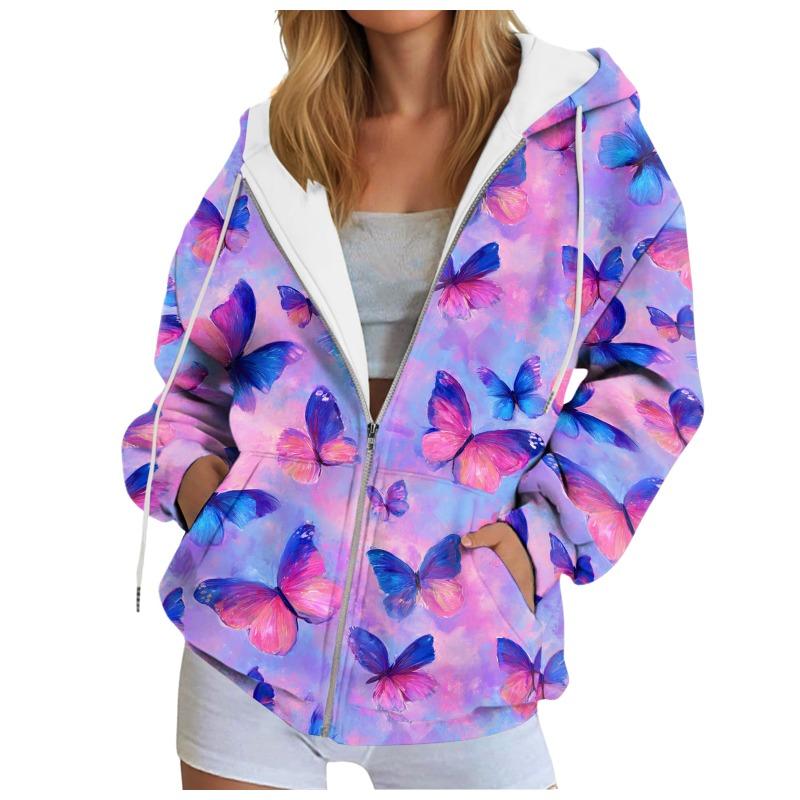 Felpa con cappuccio e zip da donna