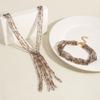 2 PCS Exaggerated Beaded Choker Necklace 2 Layers Women Collarbone Chain  Daily