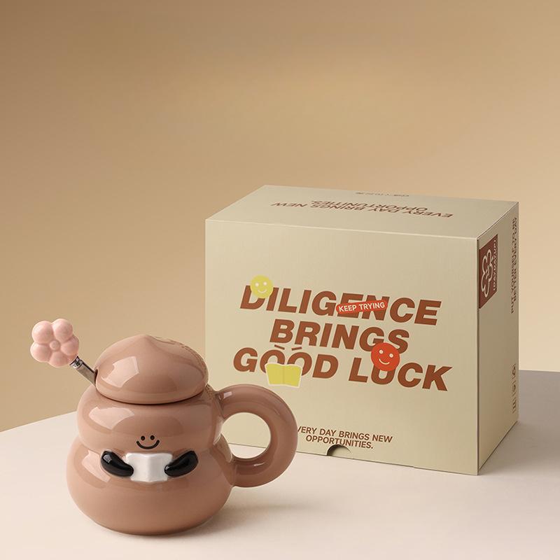 

Керамическая кружка высокой ценности с крышкой для подарка на день рождения девочке, милая забавная кофейная чашка, чашка для молока, сувенир 300ml