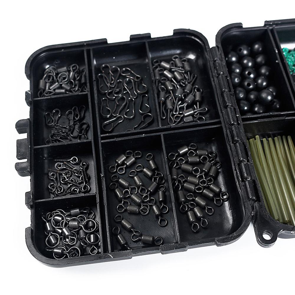 300PCS Stainless Steel Fishing Terminal Tackle Kit Fishing Rig Components Kit  European Carp Fishing