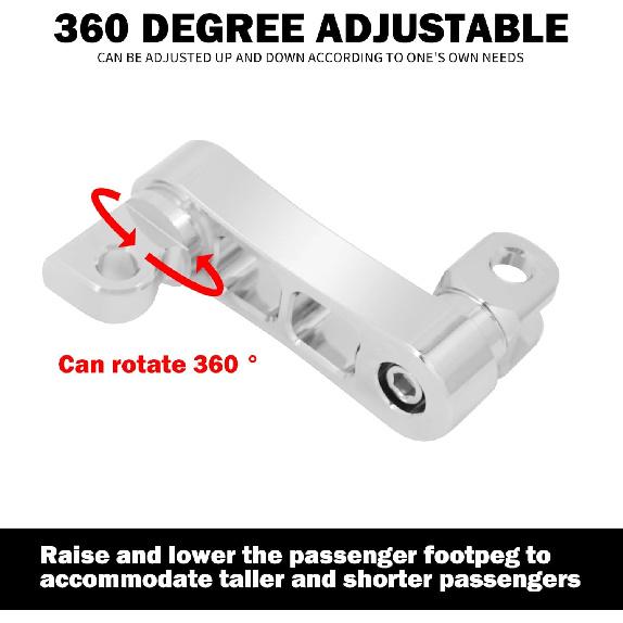 HDBUBALUS Passenger Footpegs Mount Kit Adjustable Highway Pegs Extension Brackets Male Mount Footpegs Clamp fit For Harley Sportster Dyna Softail