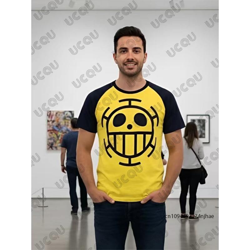 

Summer New One PieceAnime Cartoon Print Men s T-shirt Daily Casual Short Sleeve Sports Tees Streetwear Unisex Top S