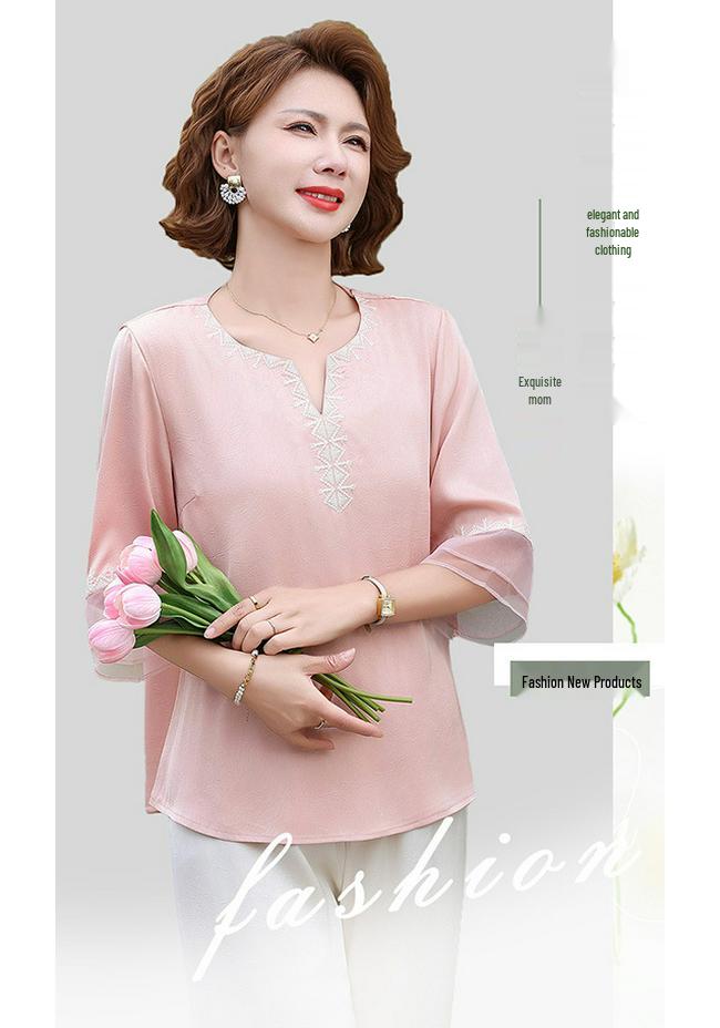 2026 Summer Stylish Slimming Elegant Versatile Seven-Sleeve Outerwear for Middle-Aged Women