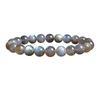 Natural Grey Labradorite Bracelets Flash Smooth Spectrolite Moonstone Round Elastic Beads Bracelet Genuine Natural Stone Jewelry
