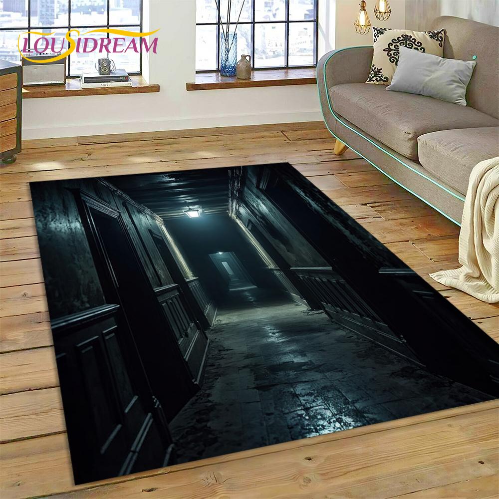 Illusion God's Temple Door Gate Carpet Rug for Living Room Bedroom Home Sofa Decoration,Kids Play Rug Floor Mat