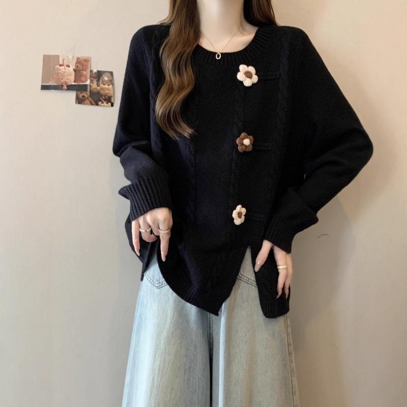 Women's Loose Knitted Sweater Spring, Autumn and Winter Large Size Irregular Bottoming Inner Wearable Top