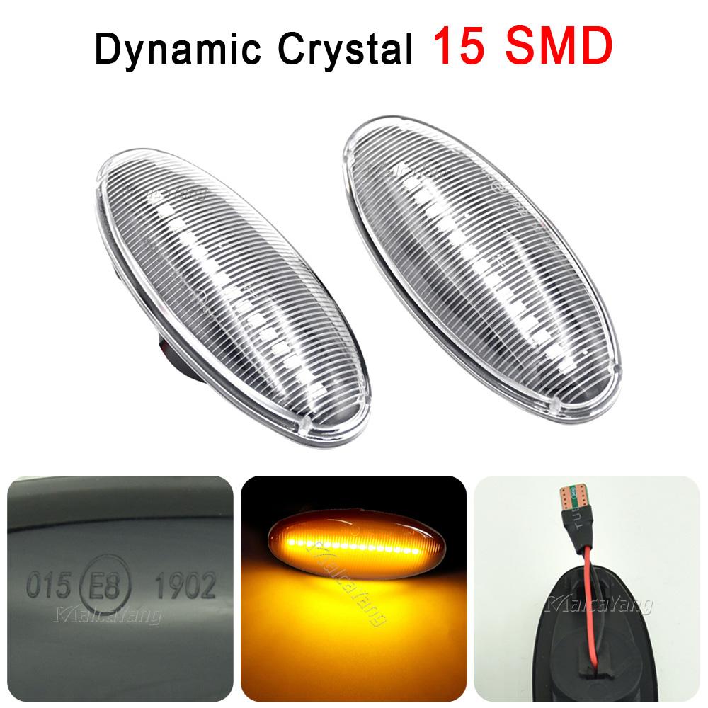 2Pcs For Nissan Navara D22 NP300 1998-2005 Datsun Frontier Fiera Scroll Indicator Lamp LED Dynamic Turn Signal Side Marker Light Dynamic Crystal