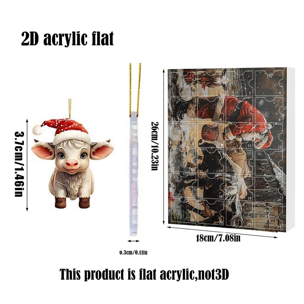 Weihnachts-Überraschungsbox Bauernhof Yak-Muster Dekorative Geschenkbox Weihnachten naht sich Überraschungsbox Weihnachtsbaumhänge Dekoration