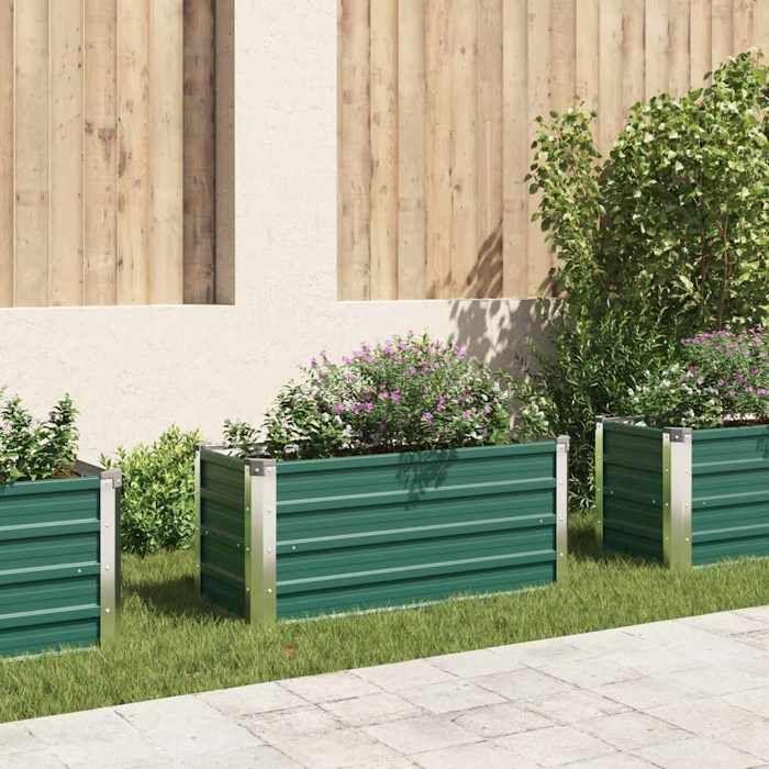 VidaXL Lit Surélevé Acier Galvanisé 100x40x45 cm Vert Jardinière Pot de Fleurs 44855