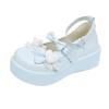 College Style Jk Platform Bow Shoes Women's Single Shoes Sweet Loli 2025 New Platform Heightening Lolita Women's Shoes