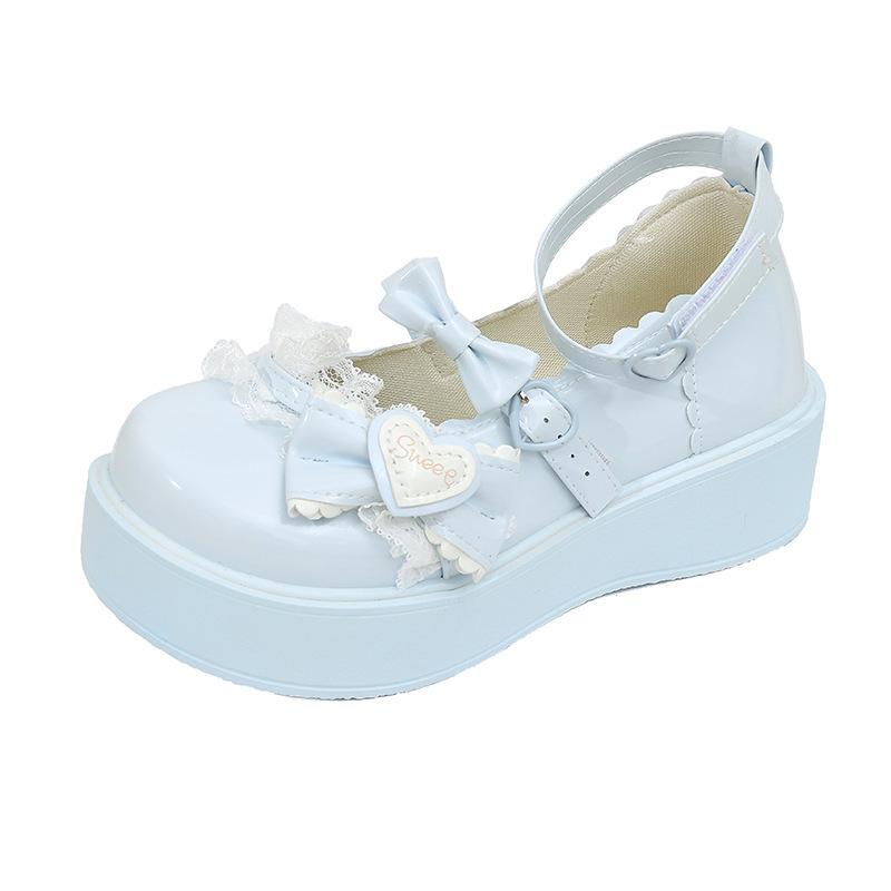 College Style Jk Platform Bow Shoes Women's Single Shoes Sweet Loli 2025 New Platform Heightening Lolita Women's Shoes