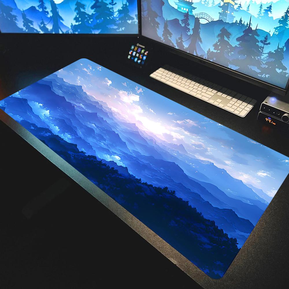 Blue Sky Landscape Large Nonslip Mousepad Gaming Office Accessor Scenery Mouse Pad Desk Mat Mousepad Large Abstract Mouse Pad